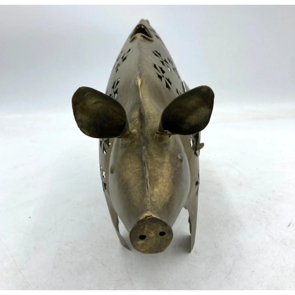 Vintage Pig Metal Tea Light Candle Holder Garden‎ Outdoor Patio